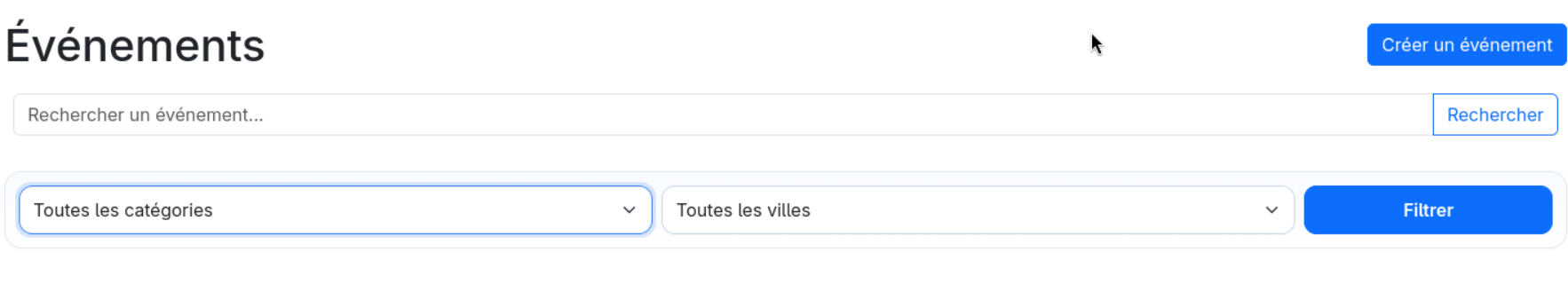 Filtrage des événements